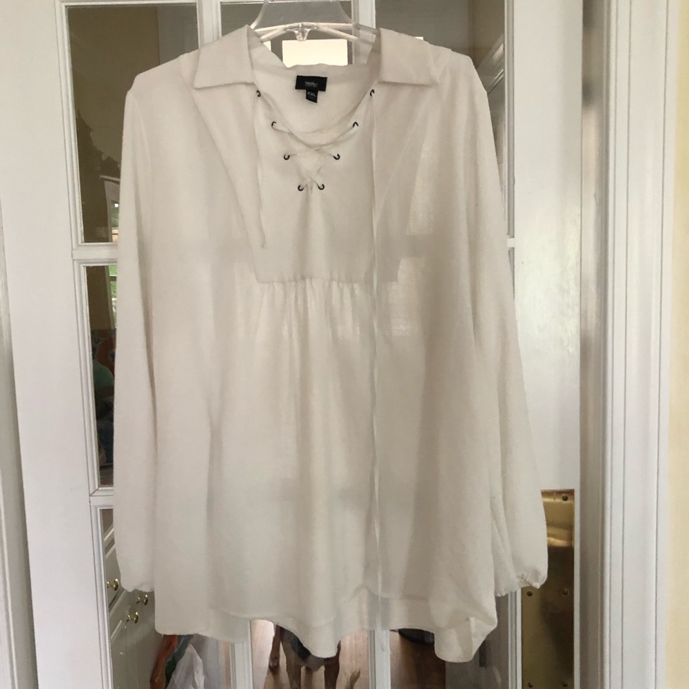 Missimo lace up white tunic